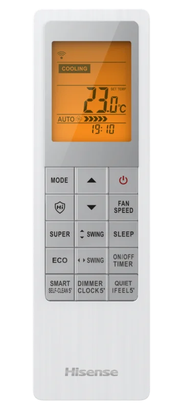Сплит-система HISENSE VIBE PRO CHAMPAGNE EU DC Inverter 2026 WI-FI AS-13UW4RLCHD00G(C) / AS-13UW4RLCHD00W — пульт ДУ