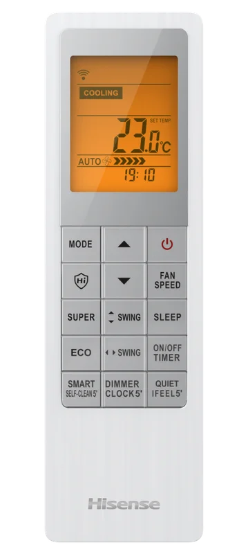 Сплит-система HISENSE VIBE PRO SILVER EU DC Inverter 2026 WI-FI AS-13UW4RLCHD00G(S) / AS-13UW4RLCHD00W — пульт ДУ